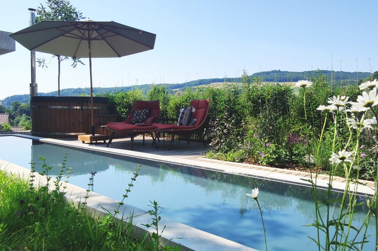 Wasserbecken im Garten